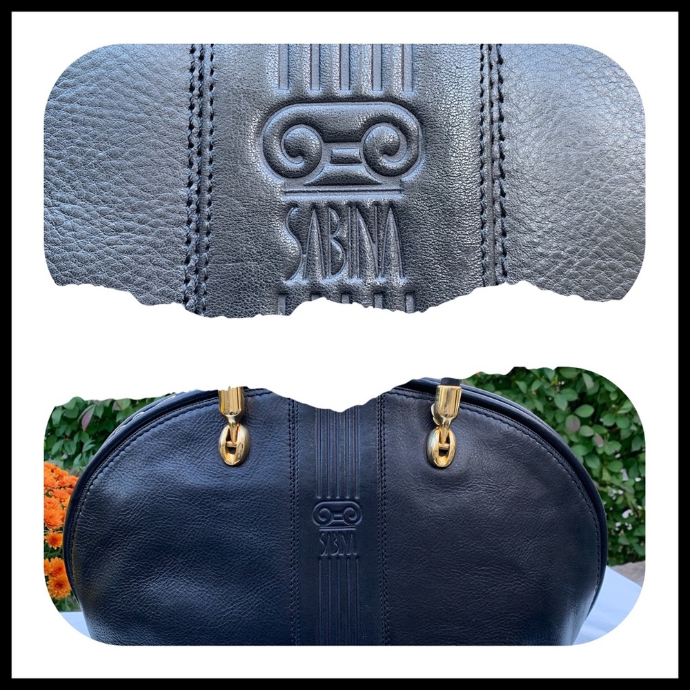 Sabina Black Leather Vintage Handbag